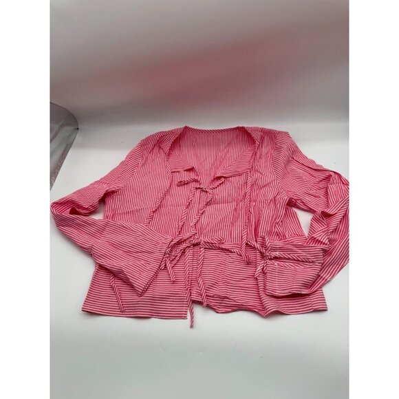 yousify 2 peace striped long sleeve tie front  lake blue or pink - Picture 4 of 5